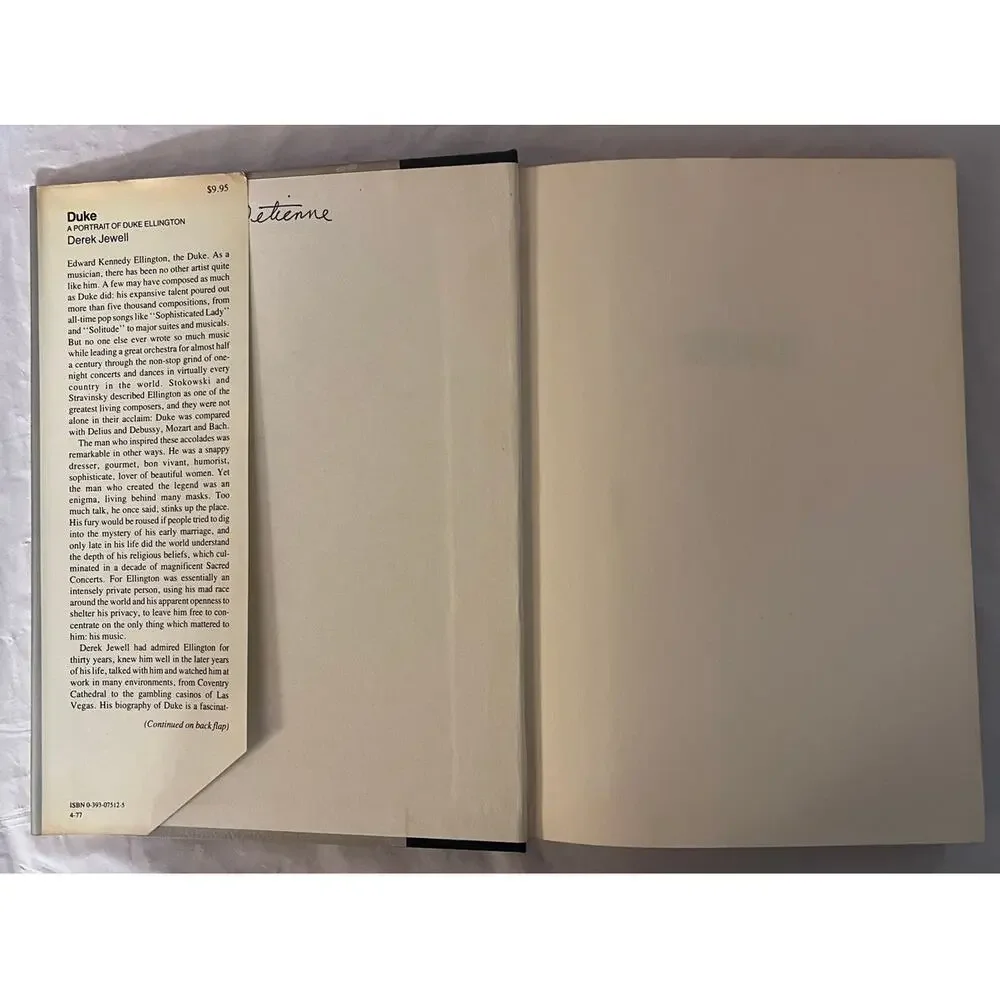 DUKE A Portrait of Duke Ellington by Derek Jewell Jazz Music Book Hardcover 1977